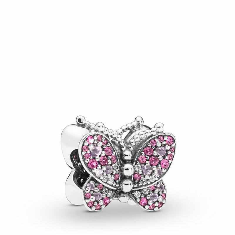 Pandora Dazzling Pink Butterfly Charm Silver Egypt CQ8247951